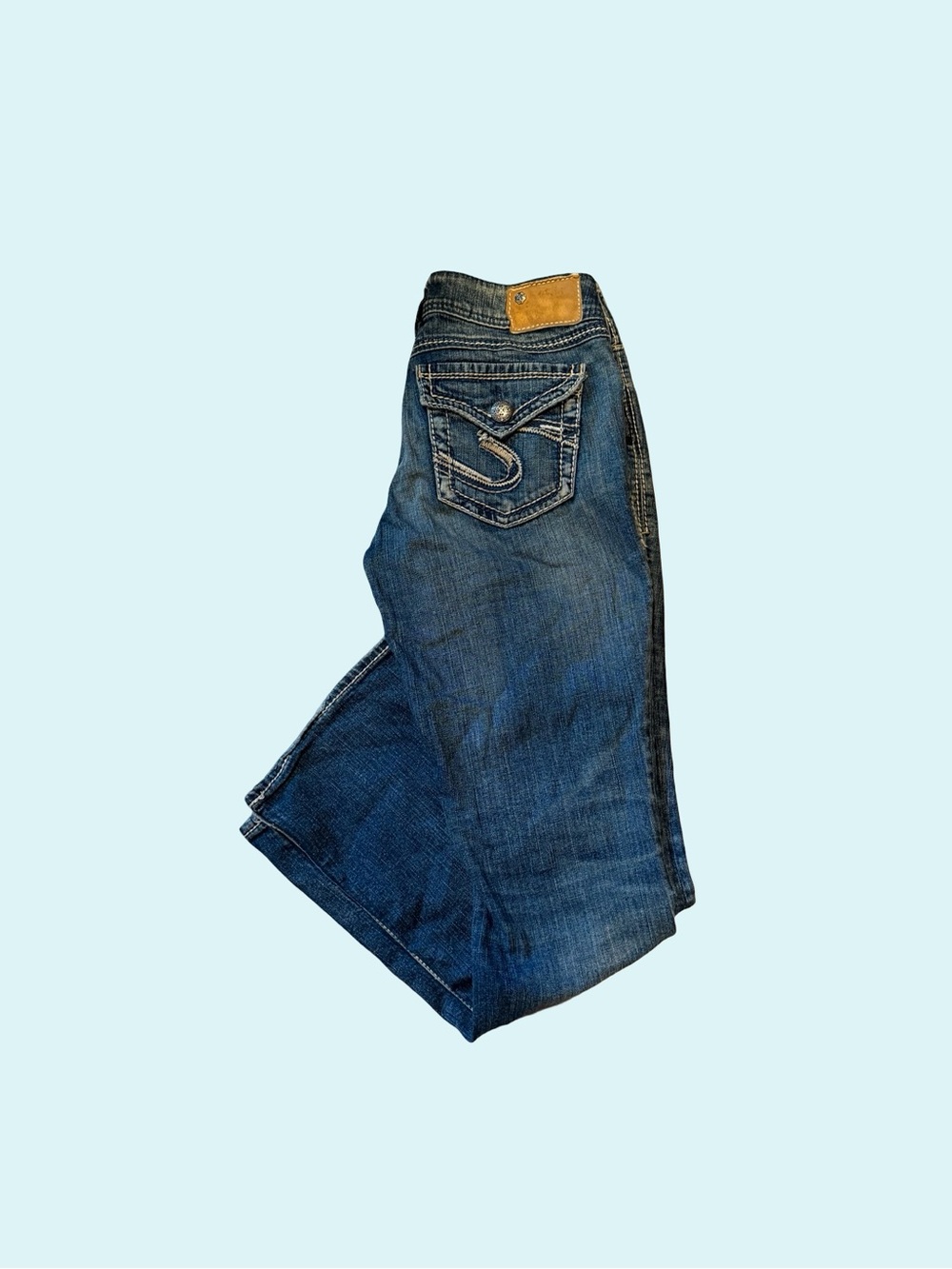 Vintage sliver Straight womens Jeans - Blue